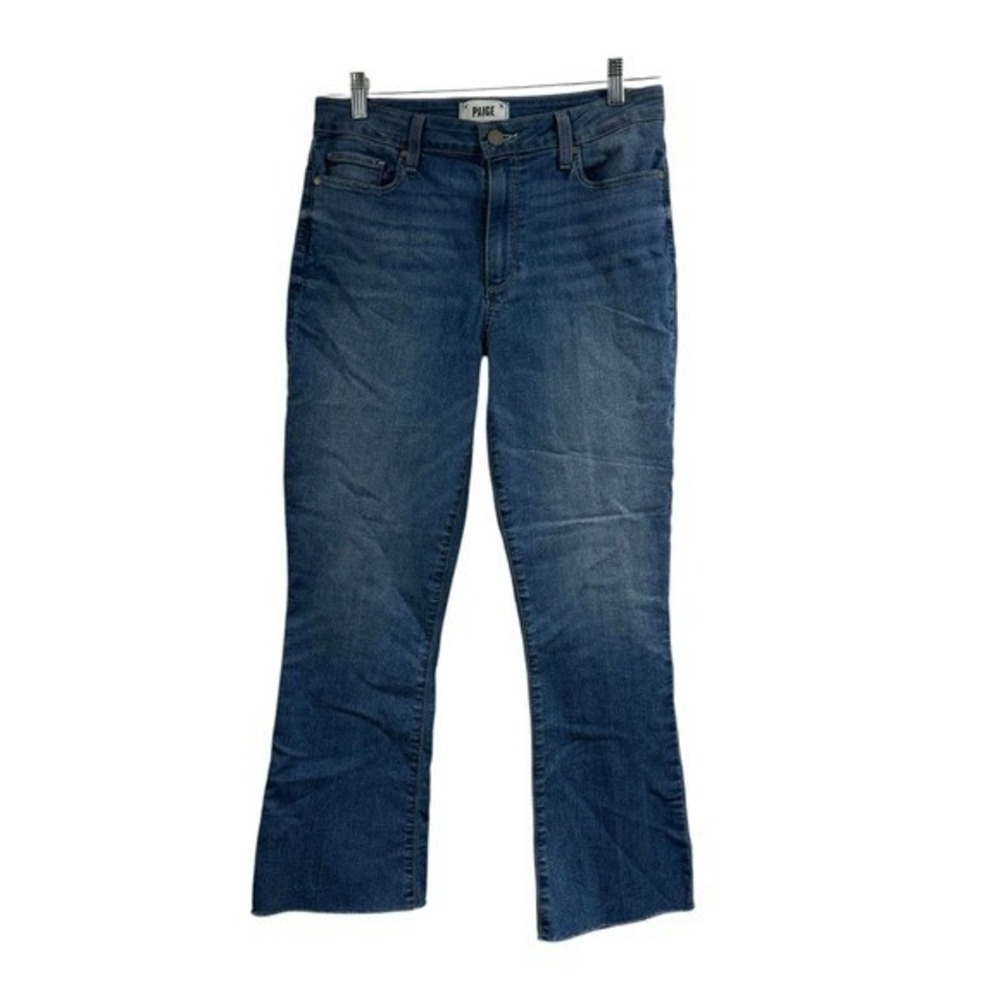 PAIGE Rory Crop Blue Kick Flare Wide Leg Denim Jeans sz. 30 Zaylee wash